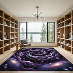 Cosmic Violet Swirling Galaxy Nebula Rug