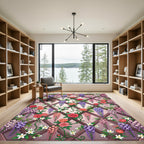 Wisteria Rose Trellis Garden Tapestry Rug