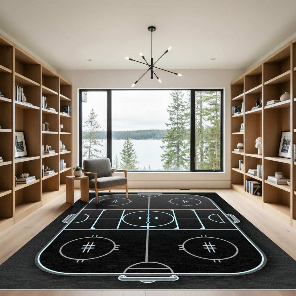 Neon Sports Arena Graphic Rug