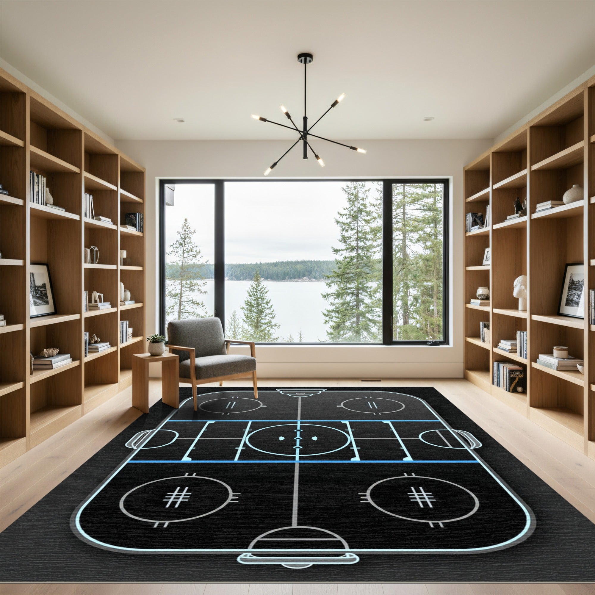Neon Sports Arena Graphic Rug