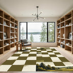 Checkerboard Nature Landscape Rug