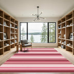 Crimson Pink Gradient Stripes Rug