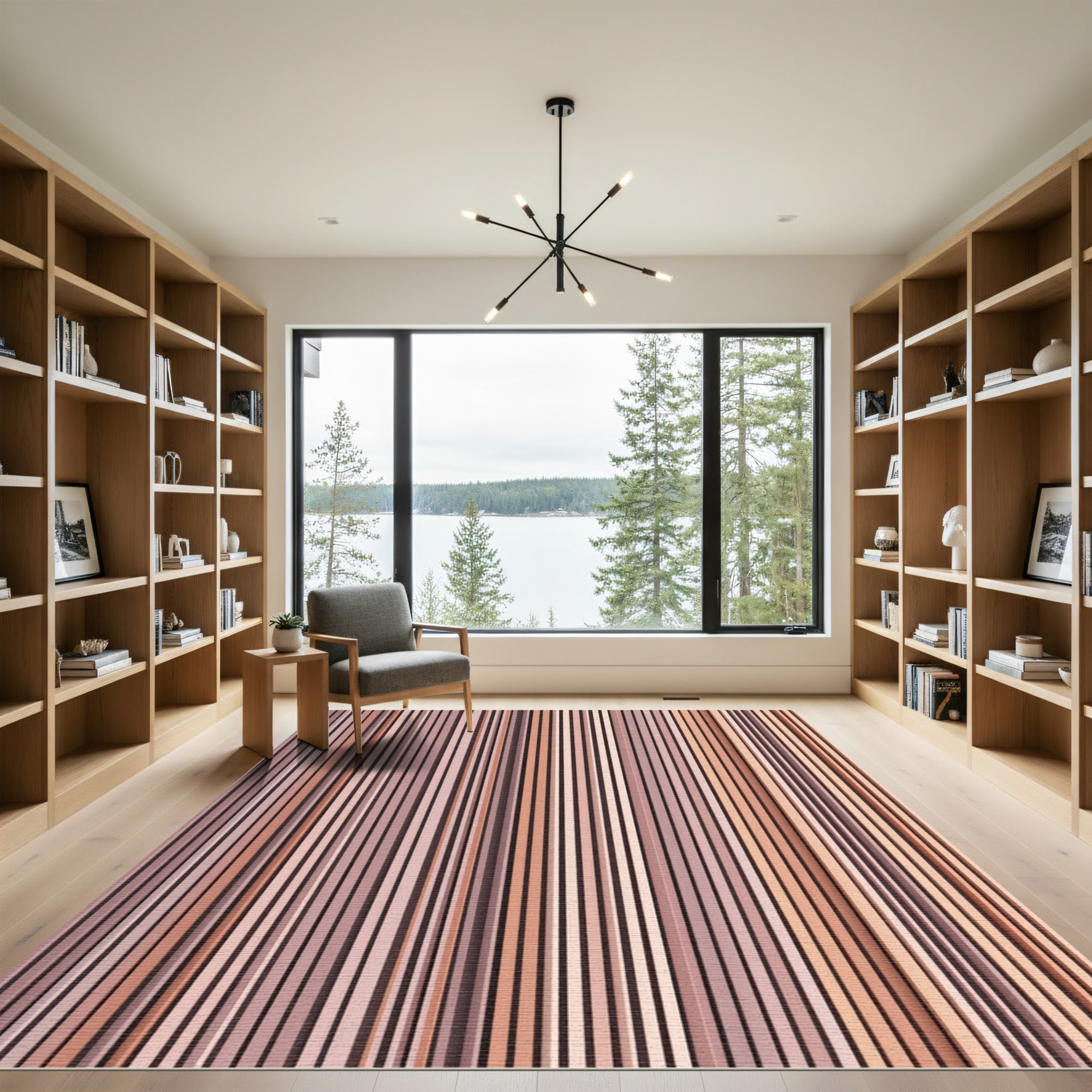Blush Rose Vertical Striped Rug