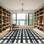Grayscale Woven Checkered Plank Rug