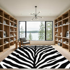 Dramatic Black White Animal Stripes Rug