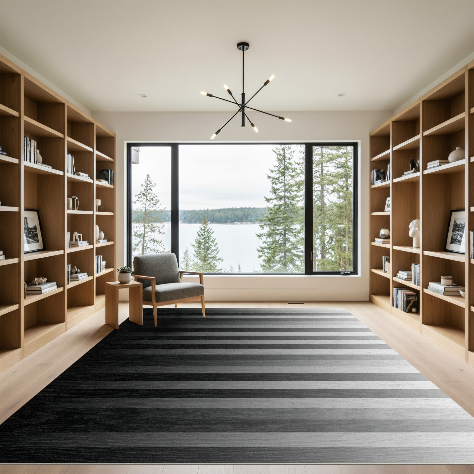 Monochromatic Linear Gradient Stripes Rug