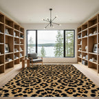 Brown Black Leopard Round Medallion Rug