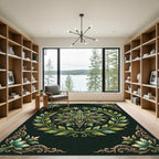 Emerald Star Floral Wreath Rug