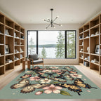 Whimsical Pastel Butterfly Garden Rug