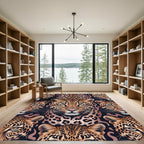 Majestic Leopard Face Animal Print Rug