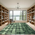 Green Woven Basket Weave Rug
