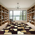 Earthy Stone Mosaic Irregular Shapes Rug