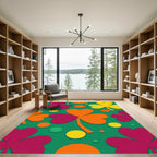 Green Clover Hearts Circles Collage Rug