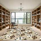 Beige Dice Isometric Cream Gaming Art Rug