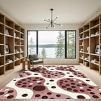 Abstract Mauve Organic Polka Dot Rug