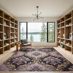 Regal Gold Damask Lilac Accents Rug
