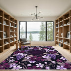 Elegant Purple Grapevine Floral Wreath Rug