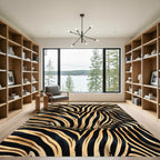 Bold Black Gold Zebra Stripes Rug