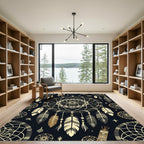 Golden Dreamcatcher Boho Celestial Rug