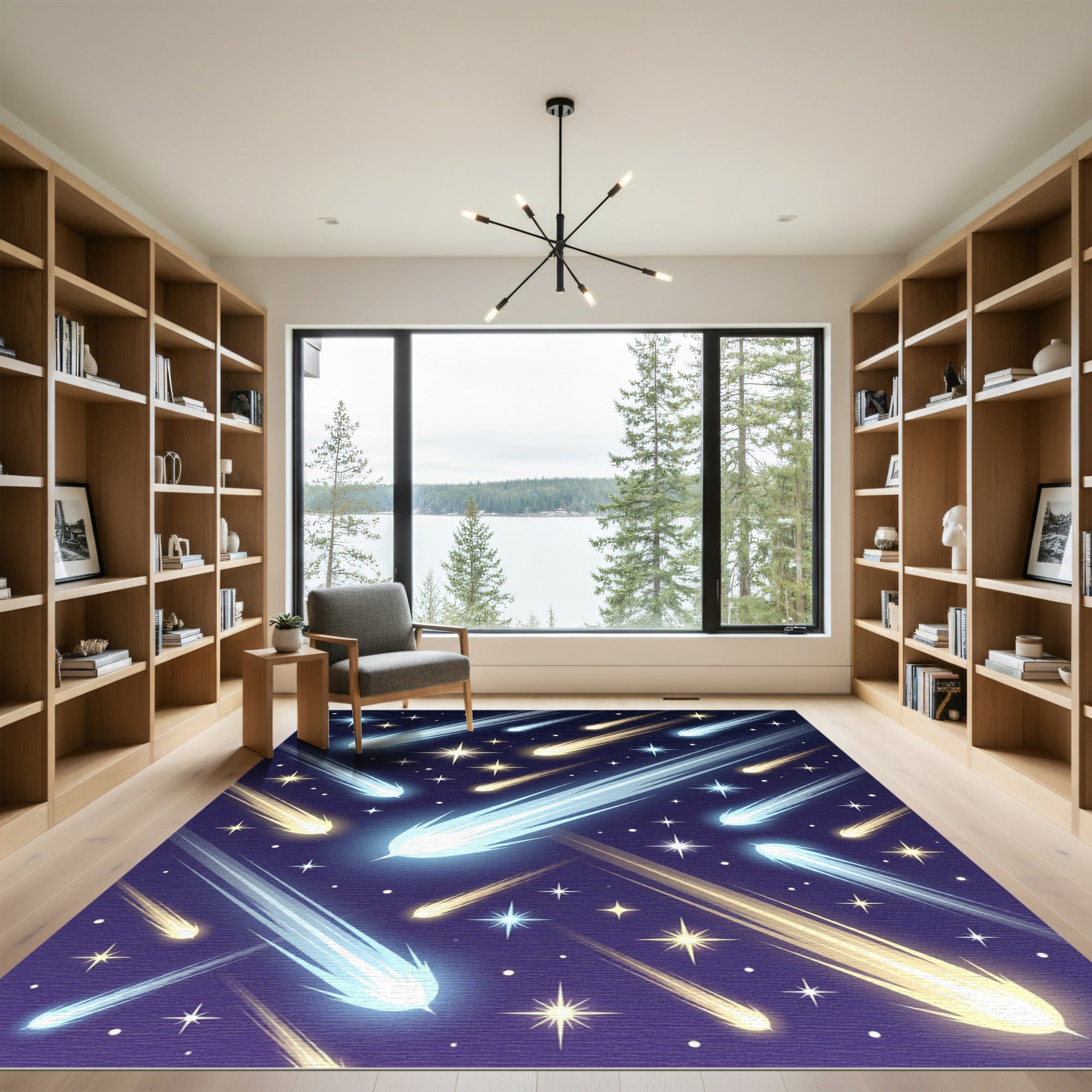 Cosmic Radiant Shooting Star Night Sky Rug