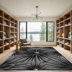 Gray Starburst Galactic Rings Rug