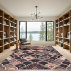 Mauve Paisley Arches Medallion Rug