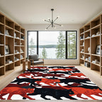 Crimson Black Cats March Composition Rug