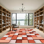 Terracotta Pink Layered Cubes Rug