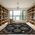 Golden Sunburst Ornamental Medallions Rug