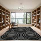 Monochromatic Wood Grain Slices Rug