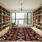 Earthy Geometric Aztec Diamond Stripe Rug