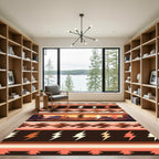 Sunset Mesa Lightning Tribal Stripes Rug