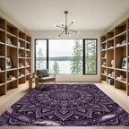 Ornate Deep Purple Floral Mandala Rug