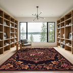Ornate Rose Lily Grapes Medallion Rug