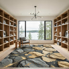 Textured Stone Gold Accent Rug