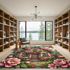 Charming Pink Floral Cottage Hearts Rug