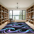 Celestial Purple Wave Art Rug