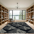 Monochrome Isometric Ancient Pyramid Geometric Rug