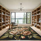 Creamy Roses With Green Foliage Rug
