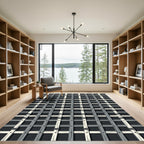 Dark Gray Lattice Window Rug