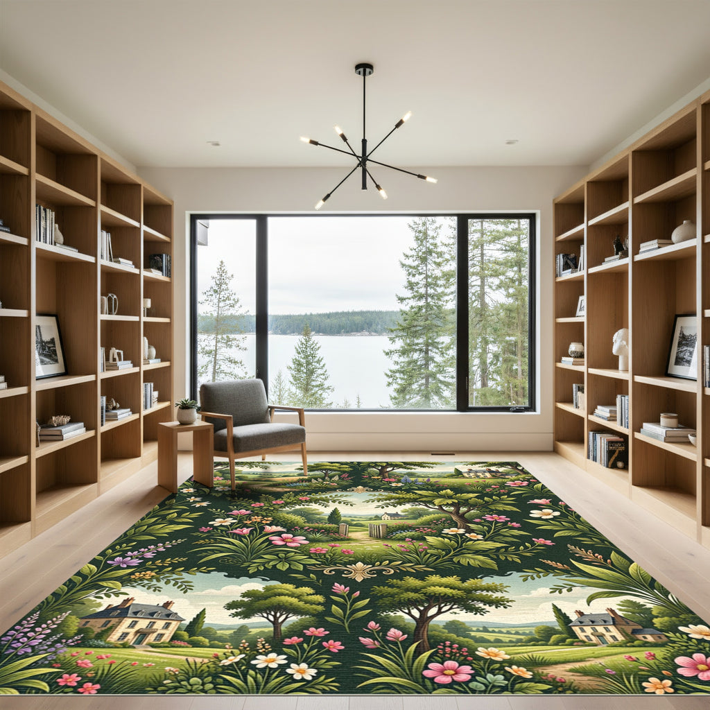 Enchanted Garden Meadow Floral Tale Rug