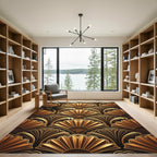 Golden Fan Art Deco Rug