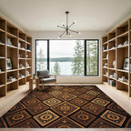 Gilded Cross Diamond Lattice Gold Rug