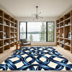 Metallic Cobalt Interlocking Ribbon Weave Rug