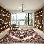 Vintage Pink Blossom Medallion Rug