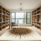 Gilded Bloom Starburst Mandala Rug