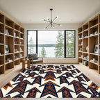 Navy Blue and Burnt Orange Arrows Rug
