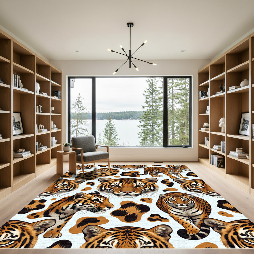 Bold Tiger And Leopard Spots Rug