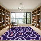 Purple Amoeba Bubbles Organic Shapes Rug