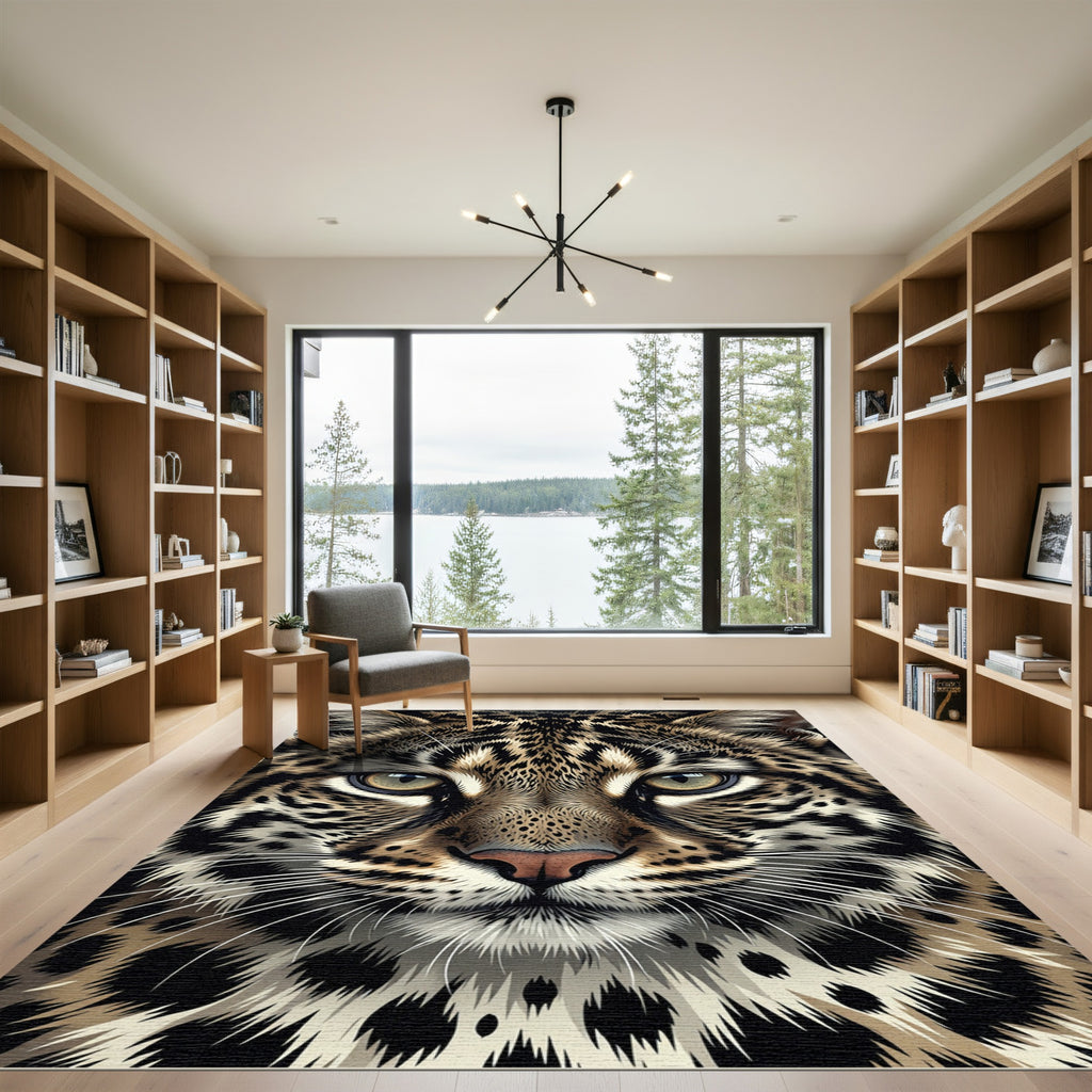 Leopard Spot Face Close Up Rug